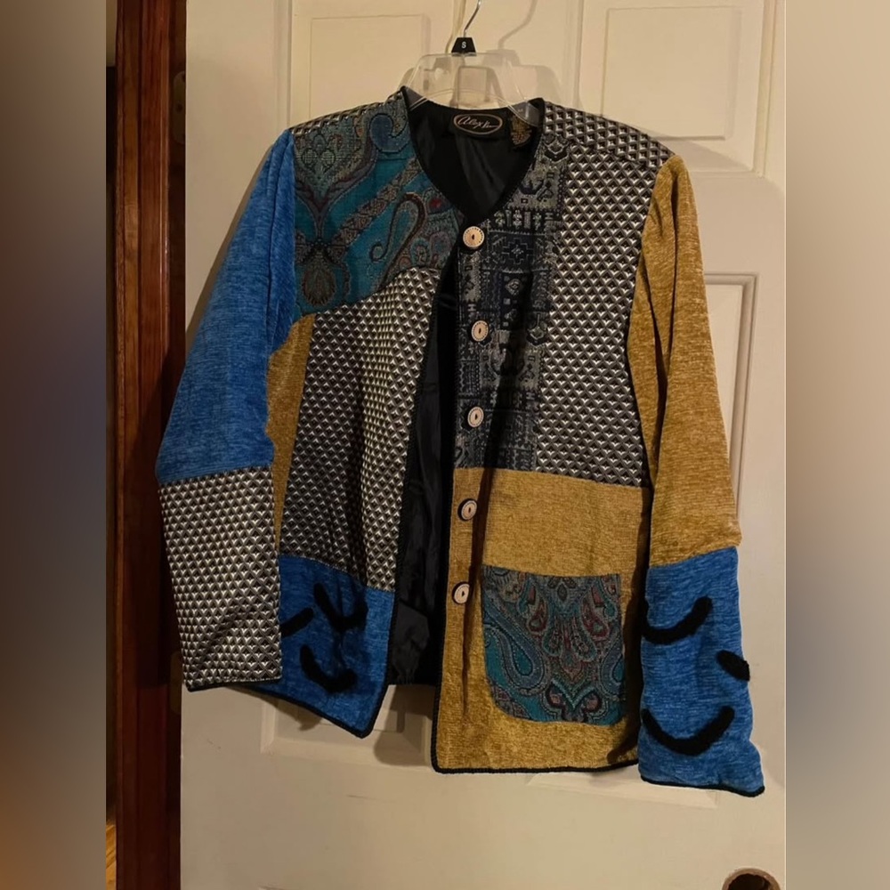 Chic Multicolor Patchwork Blazer - image 1